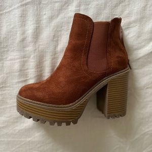 Brown Chunky Platform Boot